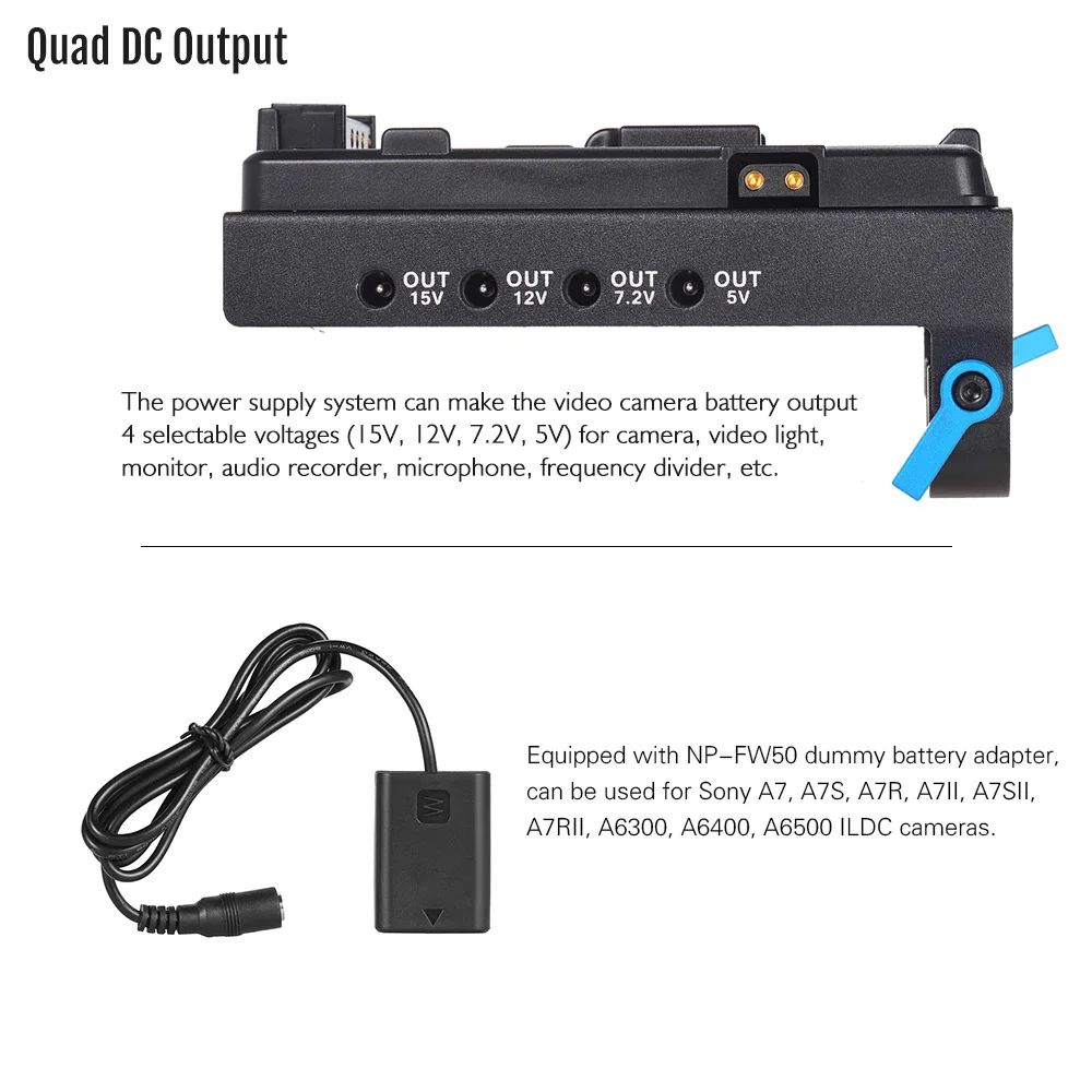 V образное крепление Andoer lock адаптер пластины аккумулятора с 15 миллиметровым