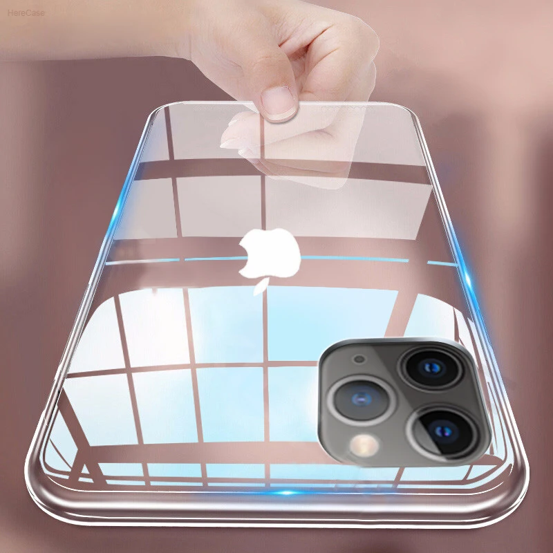 Ультратонкий прозрачный силиконовый чехол для iPhone 12 11 Pro Max iphone XR XS X 7 8 6 Plus 5 мягкая
