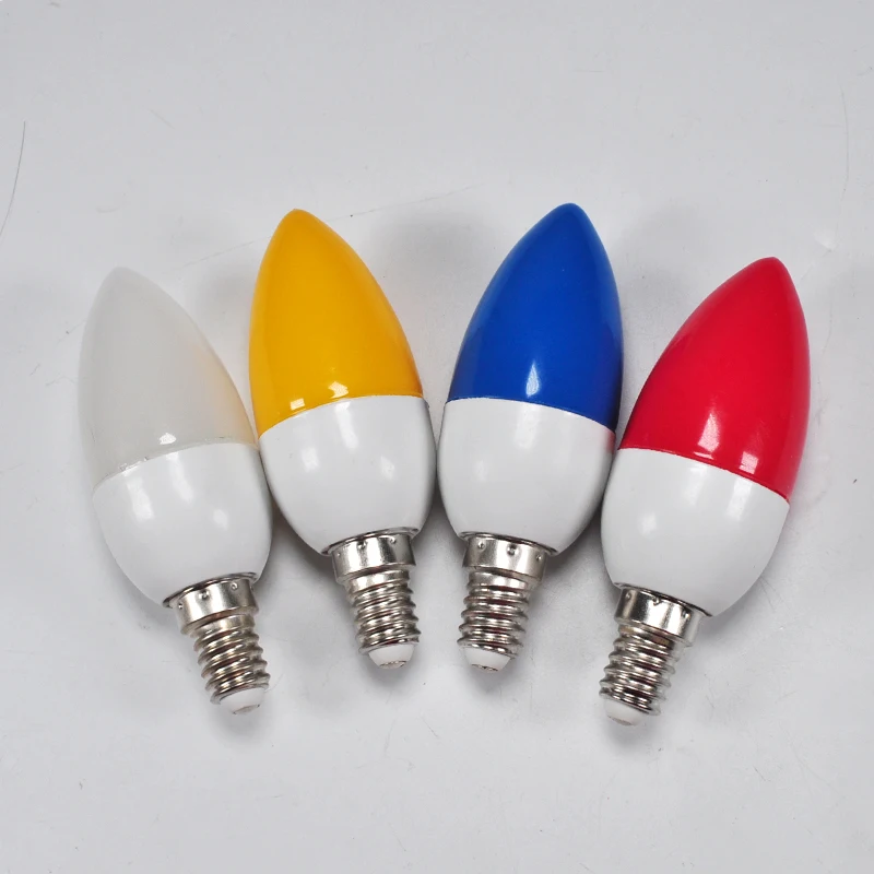 Светодиодная лампочка-свеча E14 10 шт./лот 6 цветов Энергосберегающая лампочка для