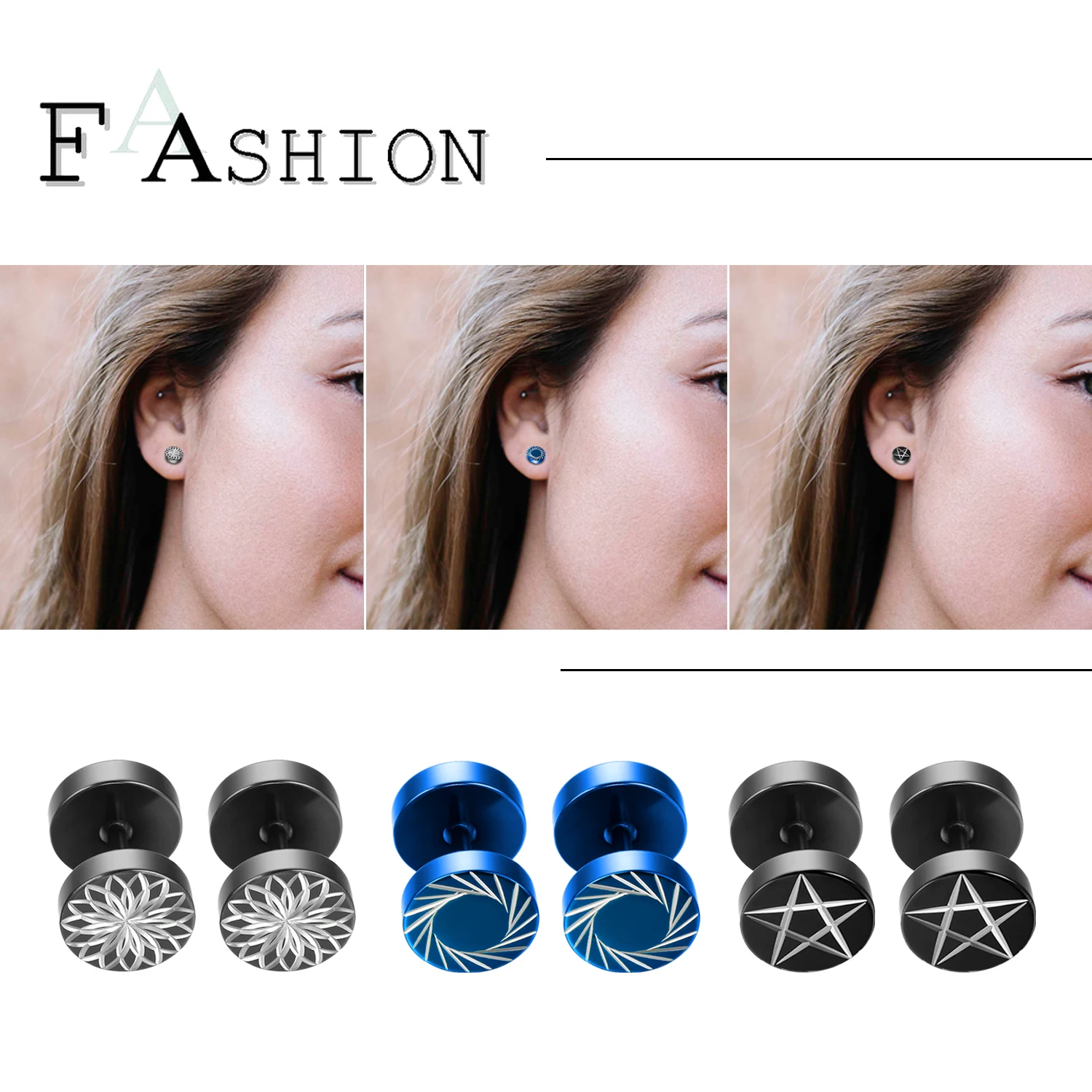 2 шт. серьги гвоздики из нержавеющей стали 8 мм|stud earrings|ear stud earringsearrings unisex |