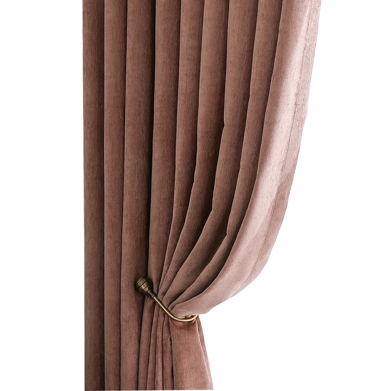 

Modern Minimalist High-grade Solid Color Thick Chenille Curtains Blackout Curtains Bedroom Living Room Floor To Ceiling Windows