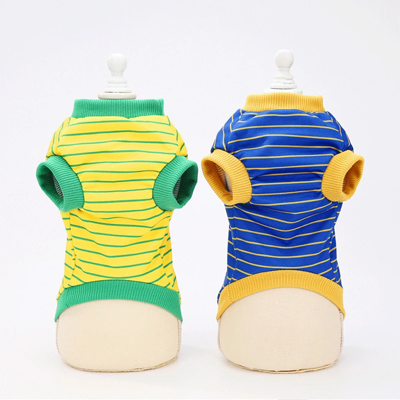 

2021 new dog clothes Pet for small dogs Clothing cats french bulldog Hawaiian shirt alive pets Plaid Beach Striped T-shirt cute