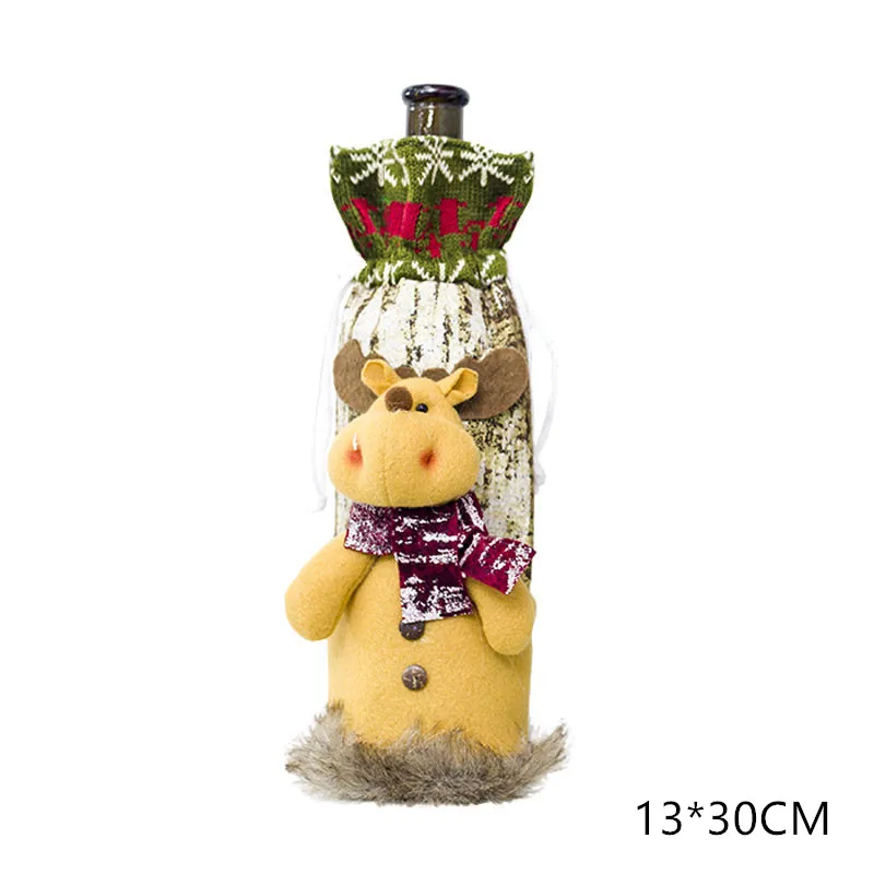 Elk Новогодняя Рождественская бутылка вина, пылезащитный чехол, подарок Санта-Клауса, рождественские украшения для дома, декор для обеденного стола - Цвет: Elk
