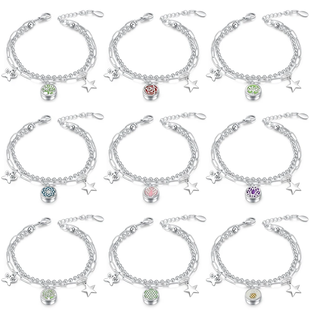 Женский ювелирный браслет с пятиконечной звездой и бабочкой | Украшения