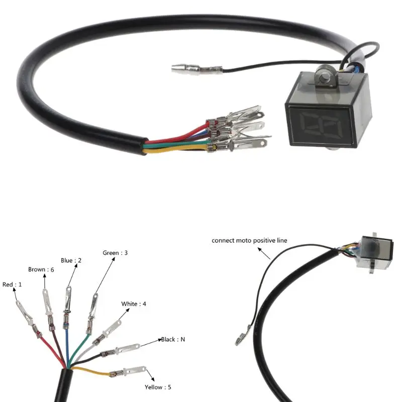 6 Скоростной дисплей мотор редуктор цифровой водонепроницаемый Индикатор