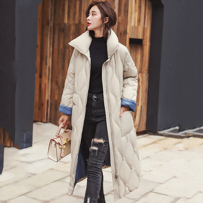 Fitaylor зимний женский ульсветильник пуховик теплый 90% белый утиный пух длинная