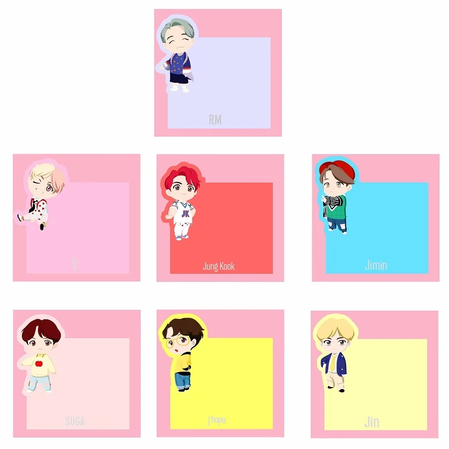 Блокнот наклейка Bangtan Boys Stickynote с изображением наружной части того же абзаца| |