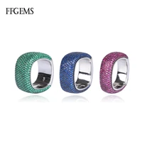 ffgems 100 sterling silver 925 ring ruby sapphire nano emerald gemstone high quality fine jewelry for women wedding party gift