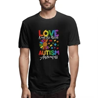 love needs no words flower autism awareness mom da graphic tee mens short sleeve t shirt funny cotton tops