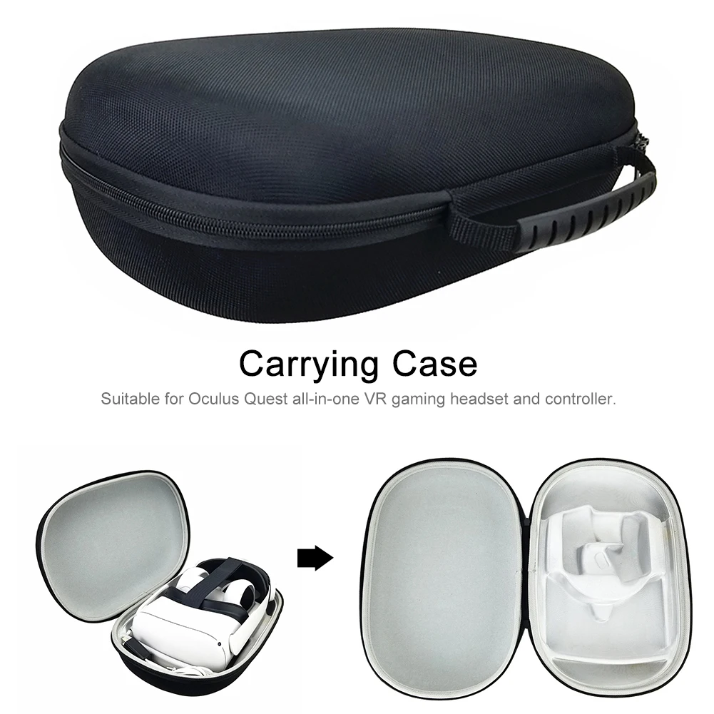 

Gaming VR Headset Accessories Carrying Case Lightweight Storage Bag Travel Replacement Full Protection For Oculus Quest 2