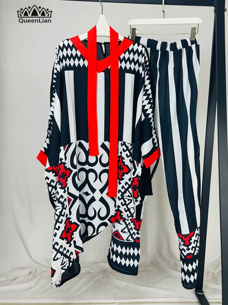 Шифоновый топ с широкими штанинами талия длинный рукав африканская одежда новый