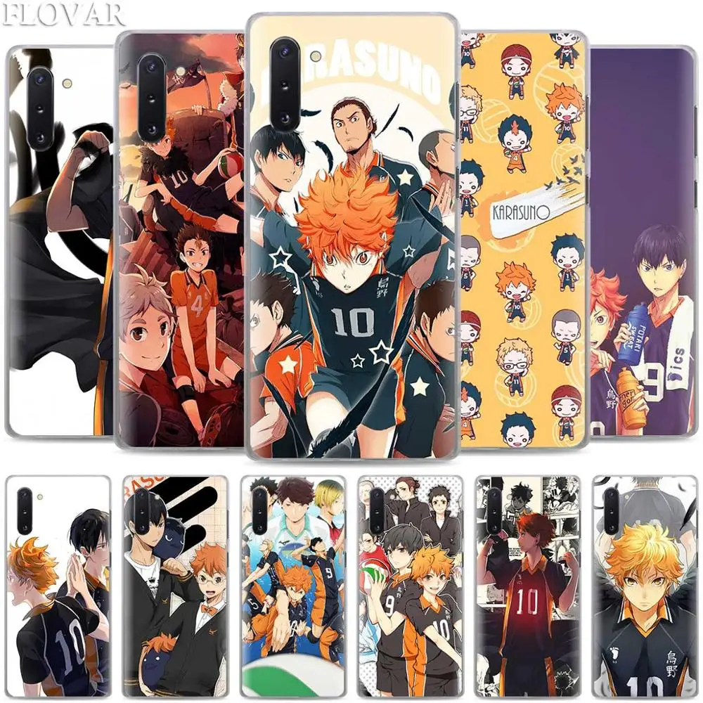 Аниме Haikyuu телефонные чехлы для samsung Galaxy Note 10 S10 плюс 5G S10e A30 A40 A50 A60 A70 M40 жесткий чехол