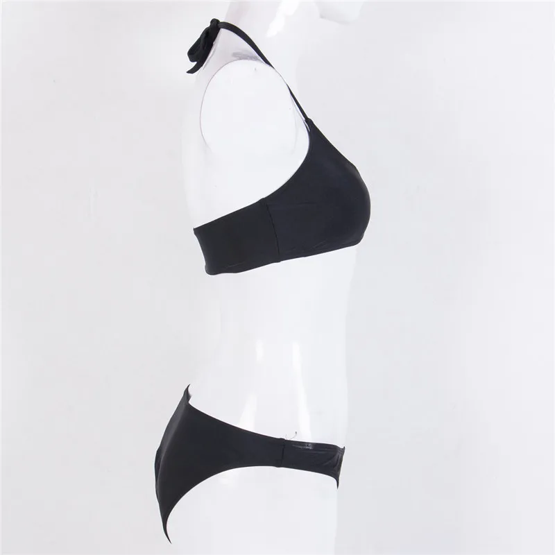 

Summer Sexy Women Leisure Push-up Beach Bikini High Waist Solid Fashion Swimwear Separate Female Swimsuit maillot de bain femme