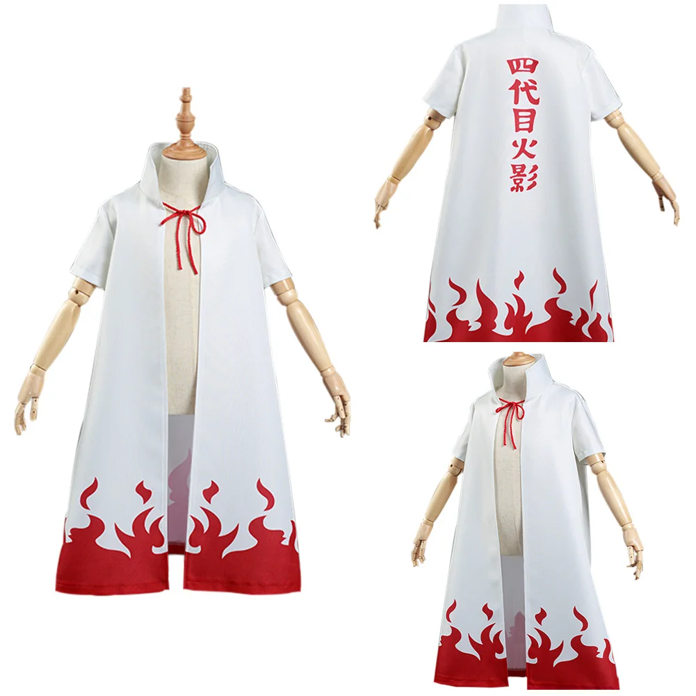 

4th Hokage Cloak Namikaze Minato Cape Coat Cosplay Costume Kids Children Halloween Carnival Suit