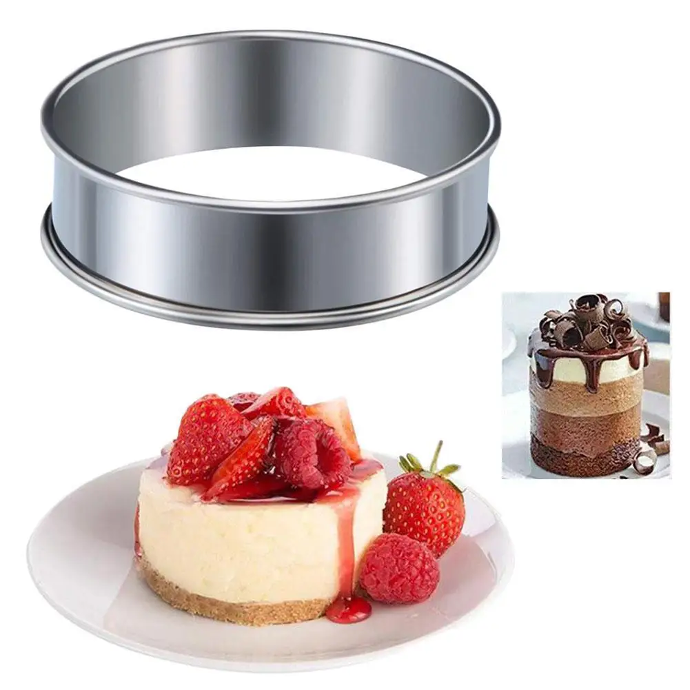 

8Cm Steel Circular Cake Molds Tart Ring Bottom Tower Mold Ring Cake Cake Tools Pie Mousse Heat-Resistant Baking E7T3