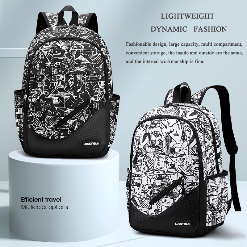 

New Fashion Men's School Bag Male Waterproof Nylon Laptop Backpack Cool Boy BookBag Casual Travel Backpacks College Students Bag