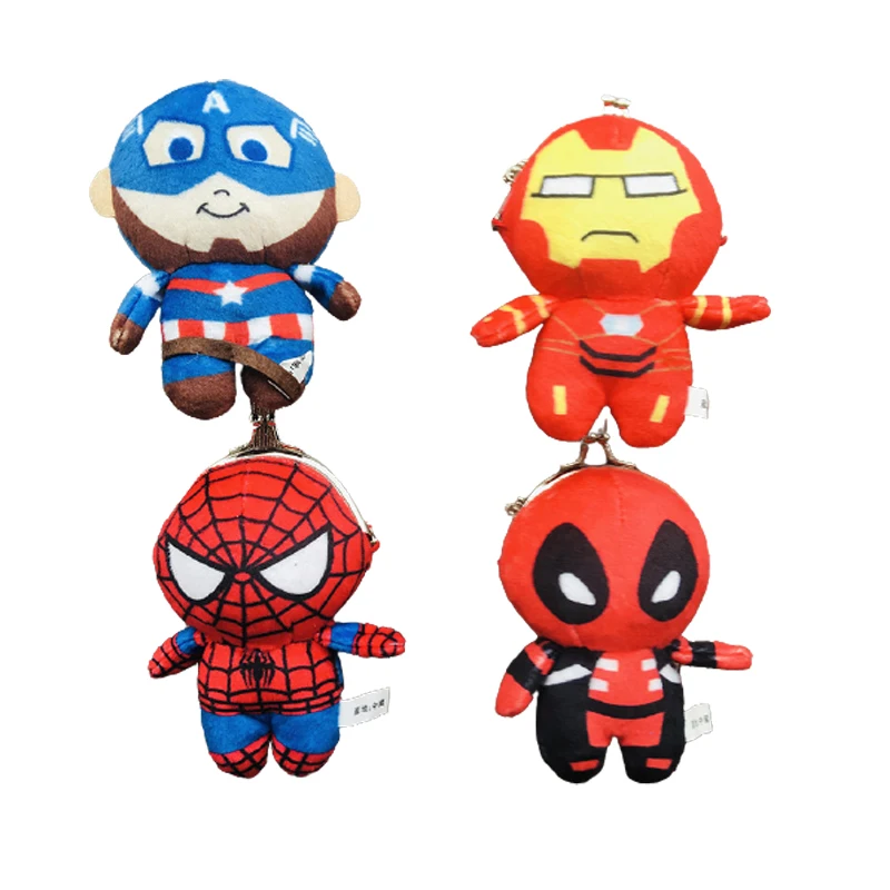 

Kawaii Disney Marvel Avengers Plush Coin Purse Toys America Captain Spiderman Batman Iron Man Superman Hero Toys Child Boy Gifts