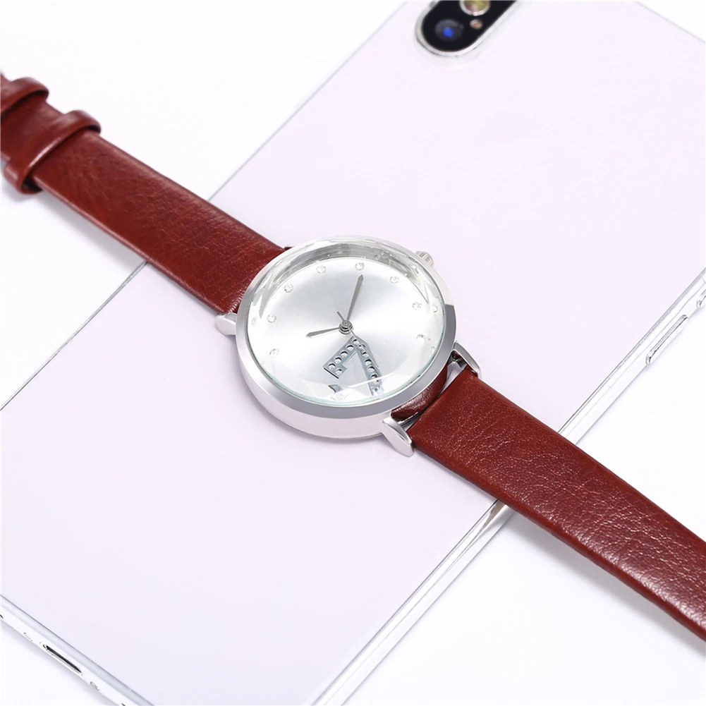 

Fashion Women Rhinestone Round Dial Arabic Number 7 Analog Quartz Wrist Watch
