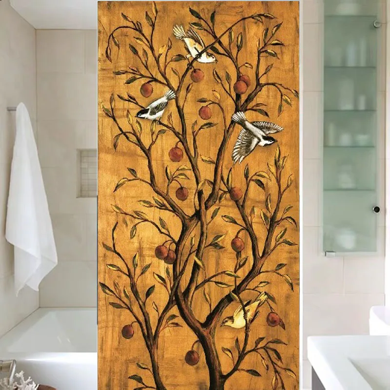 Оконные пленки на заказ прозрачные самоклеящиеся в винтажном китайском стиле