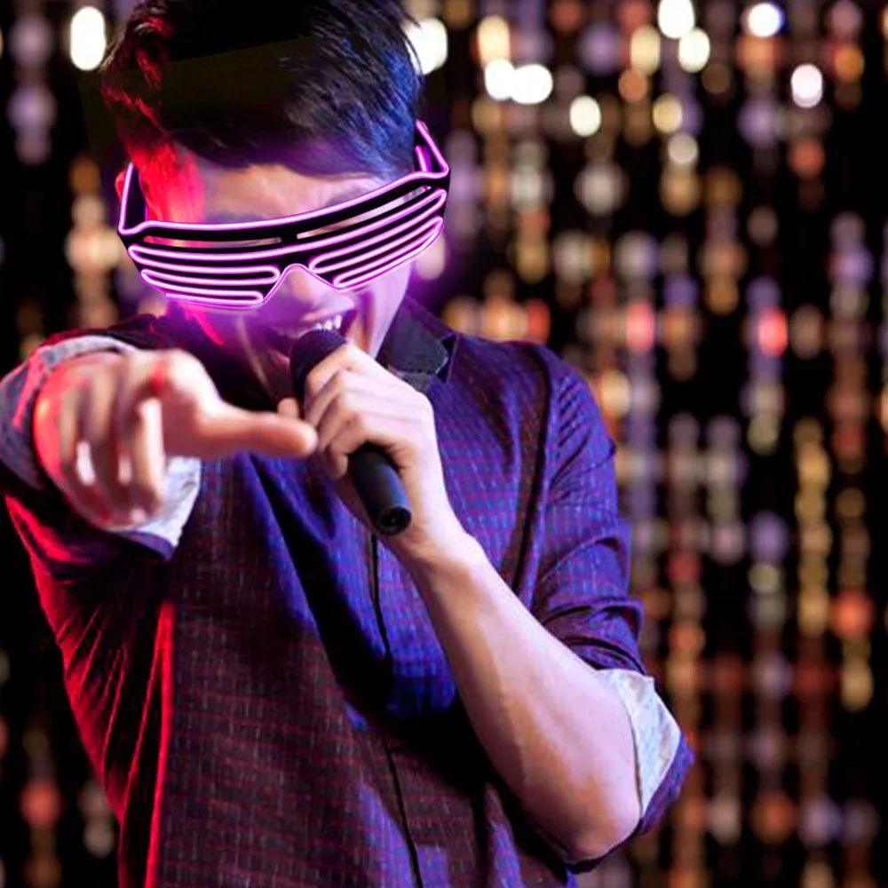 Неоновые вечерние очки EL Wire неоновые светодиодные бокалы с подсветкой Rave костюм
