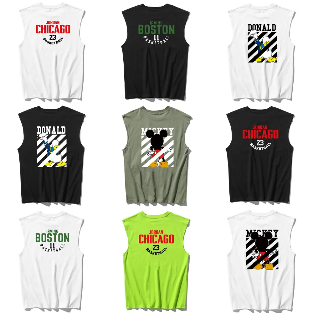 Мужские майки без рукавов жилет баскетбольный скейт Спортивная мультяшная
