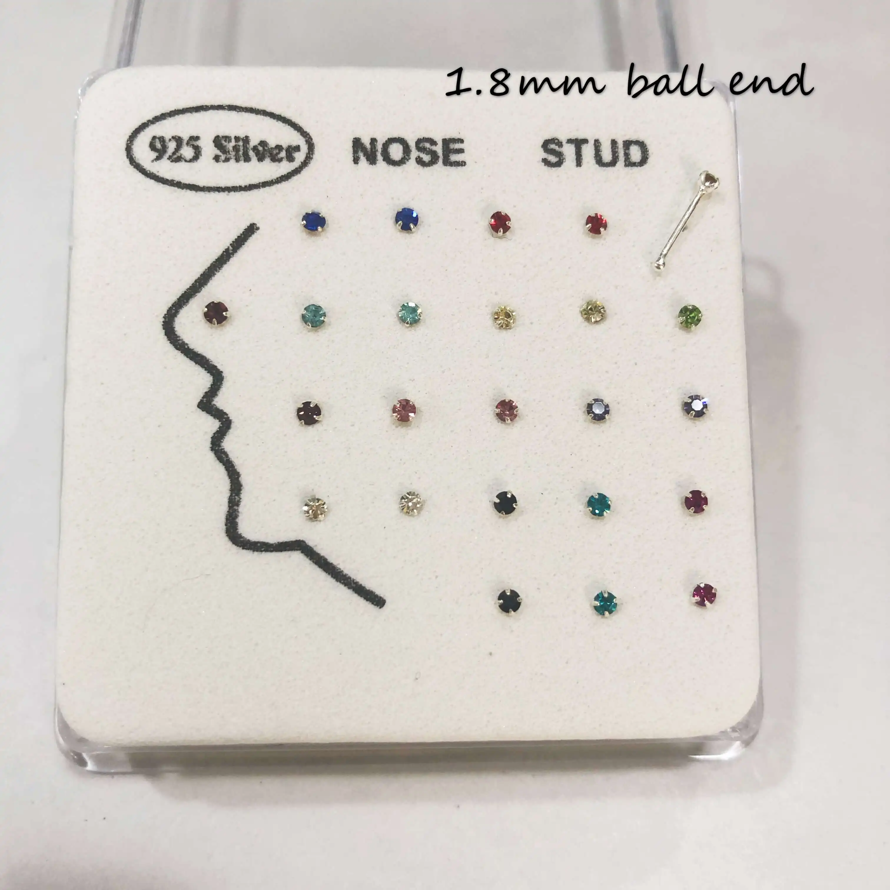 Серьги гвоздики из серебра 925 пробы 24 шт./компл.|Украшения для волос броши и