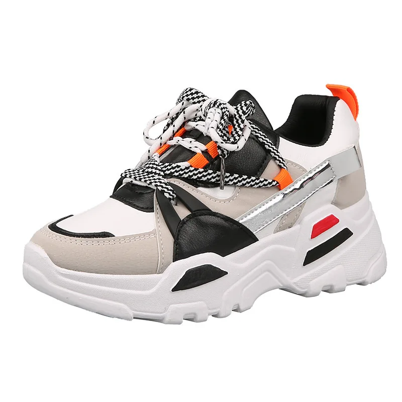

Spring New Casual Student Shoes Female Plus Size Chunky Sneakers Women Shoes Woman Mixed Color Thick Bottom Platform Shoes