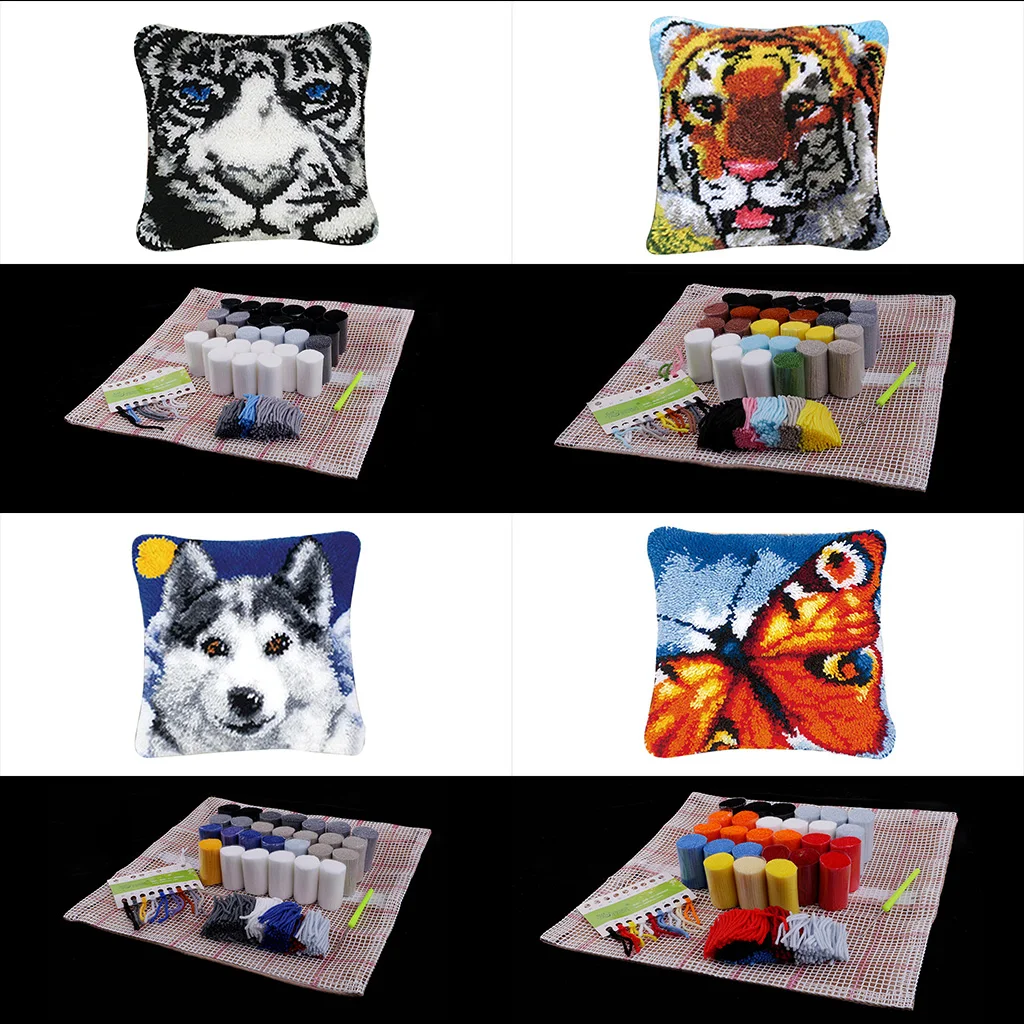 Набор крючков с животным рисунком волка/тигра/жирафа сделай сам наволочка