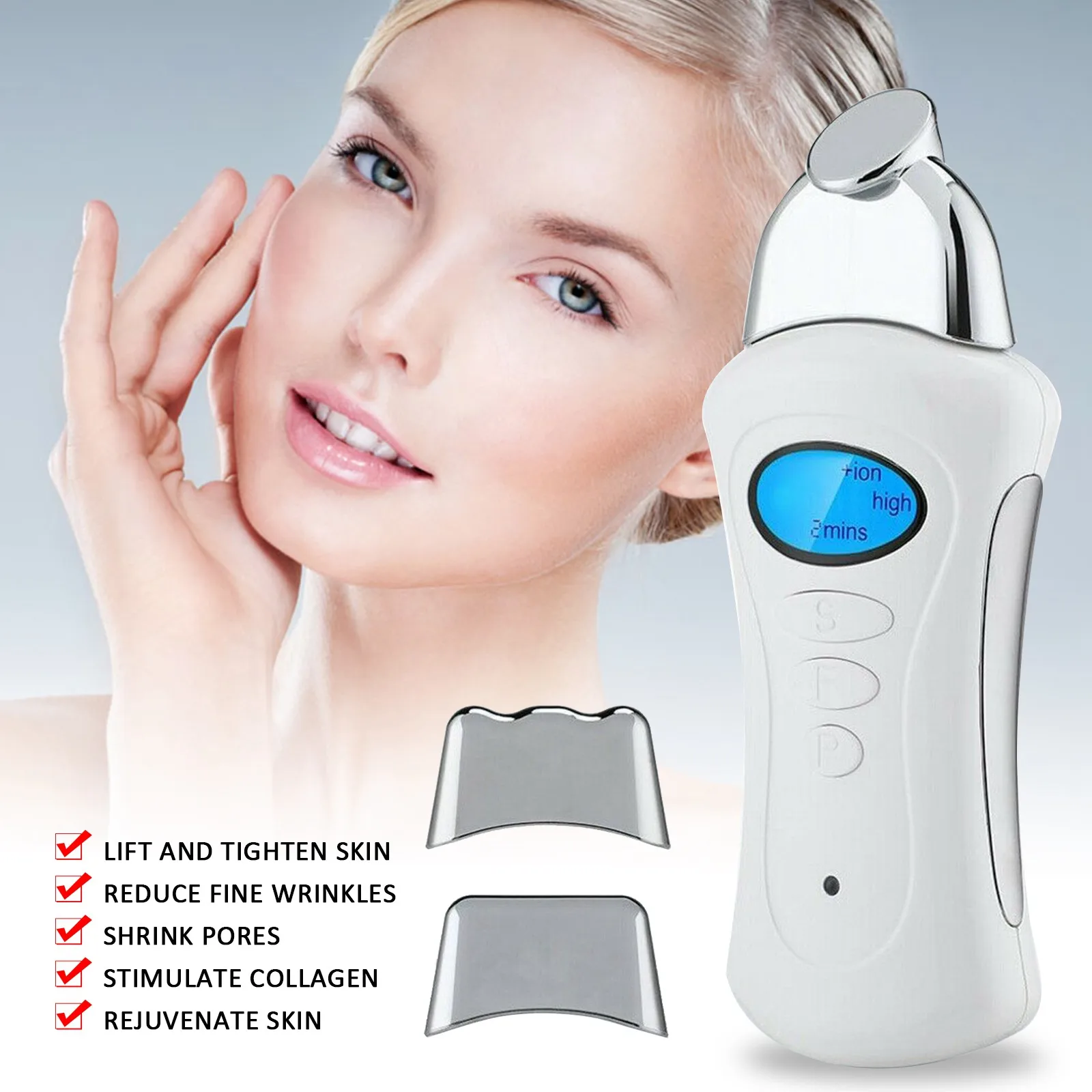 Handheld Galvanic Spa Nu Electroporator Skin Tightening Face Lift Microcurrent Facial Machine Galvanic Current Device Skin Care