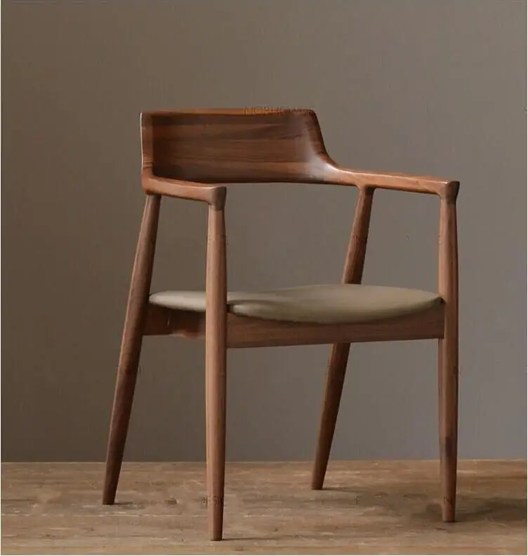 

Nordic solid wood dining chair back chair home chair Hiroshima chair president chair computer chair horn chair book chair office