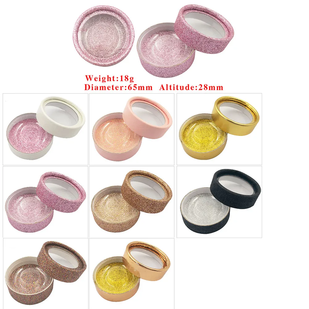 

5pcs Empty False Eyelashes Case Plastic Eye Lashes Box Container Holder Compartment Small Round Box Eyelashes Box Supplies