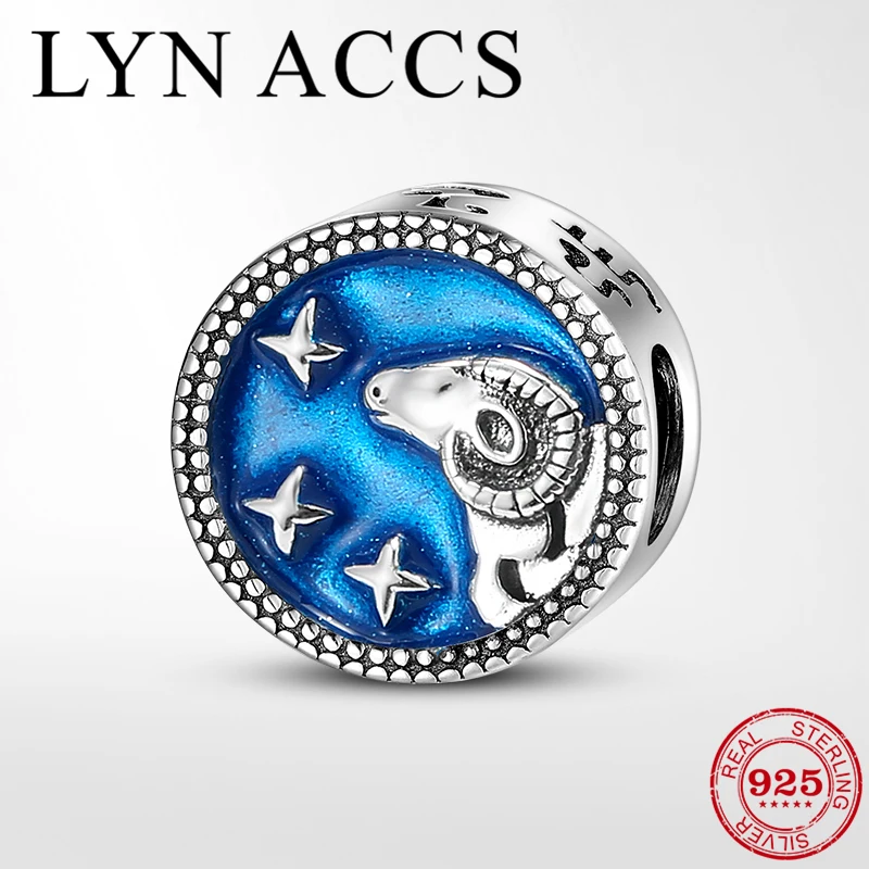 Fashion 925 Sterling Silver Twelve constellations Aries Charm Beads fits Original LYNACCS Bracelets Jewelry Making Birthday Gift | Украшения