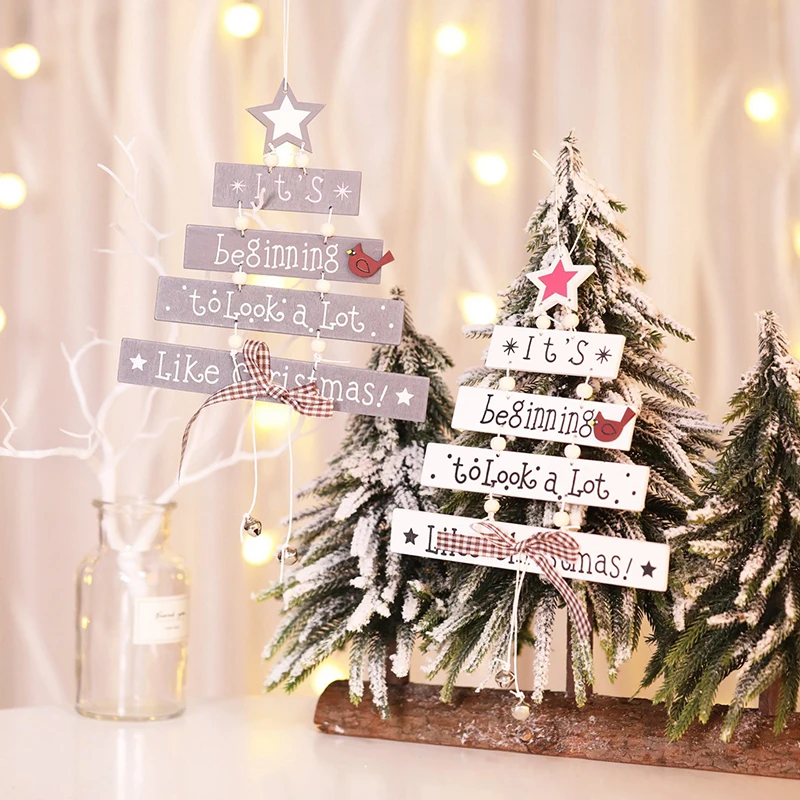 Красивые цветные деревянные буквы Рождественский кулон магазин окна дома