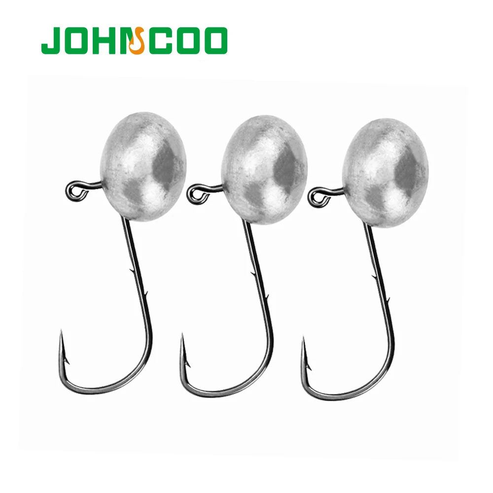 JOHNCOO 10 штук Jig головка крюка 2.5g, 3g, с функцией 5g 7g 2 острые шипы цепляют бронзовых морских рыболовных крючков Jig Head бас Краппи бронзовых морских рыболовных крючков приспособлений для мягкие приманки - изображение