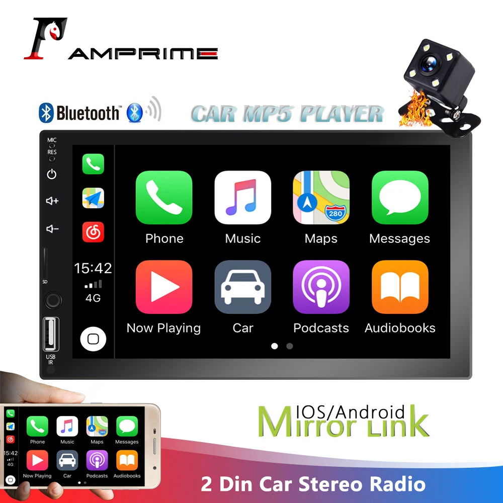 Автомобильный мультимедийный плеер AMPrime стерео система на 7 дюймов с Bluetooth FM радио