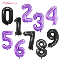 1pc 40inch large purple black number balloons foil digital ballons 0 9 birthday party decoration kids adults helium balloon