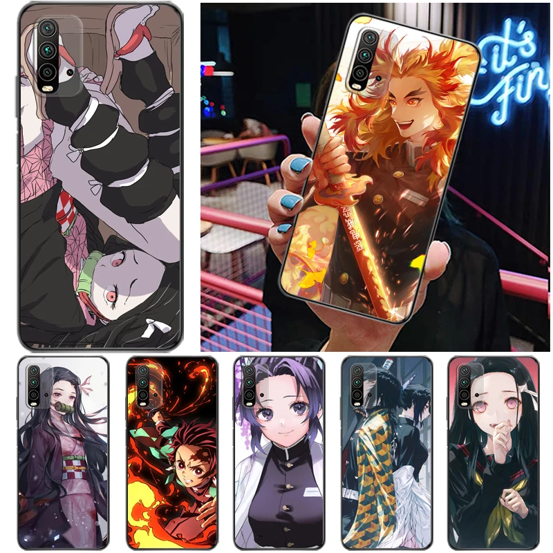 

Demon Slayer Kimetsu No Yaiba Kamado Nezuko Kamado Tanjirou Agatsuma Zenitsu Phone Case For Xiaomi Redmi 9 9T 9A 9C Pro Coque
