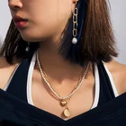 Золотая цепочка, жемчужное ожерелье-чокер, ожерелья, милые капли, двухслойная цепочка, подвеска в форме сердца для женщин, ювелирные изделия, подарок для девушки