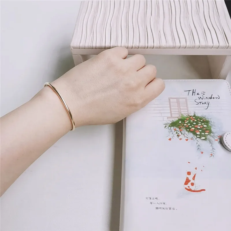 

DAIMI Natural Gemstones 14K Gold Filled 4-5mm Green Perido Bangle Bracelet For Women