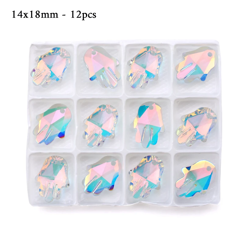 14x18mm -12pcs QIAO высокое качество несколько форм кристалл AB одежда бусины разноцветные ювелирные изделия стеклянные модные подвески, DIY аксессуары - Цвет: 14x18mm -12pcs