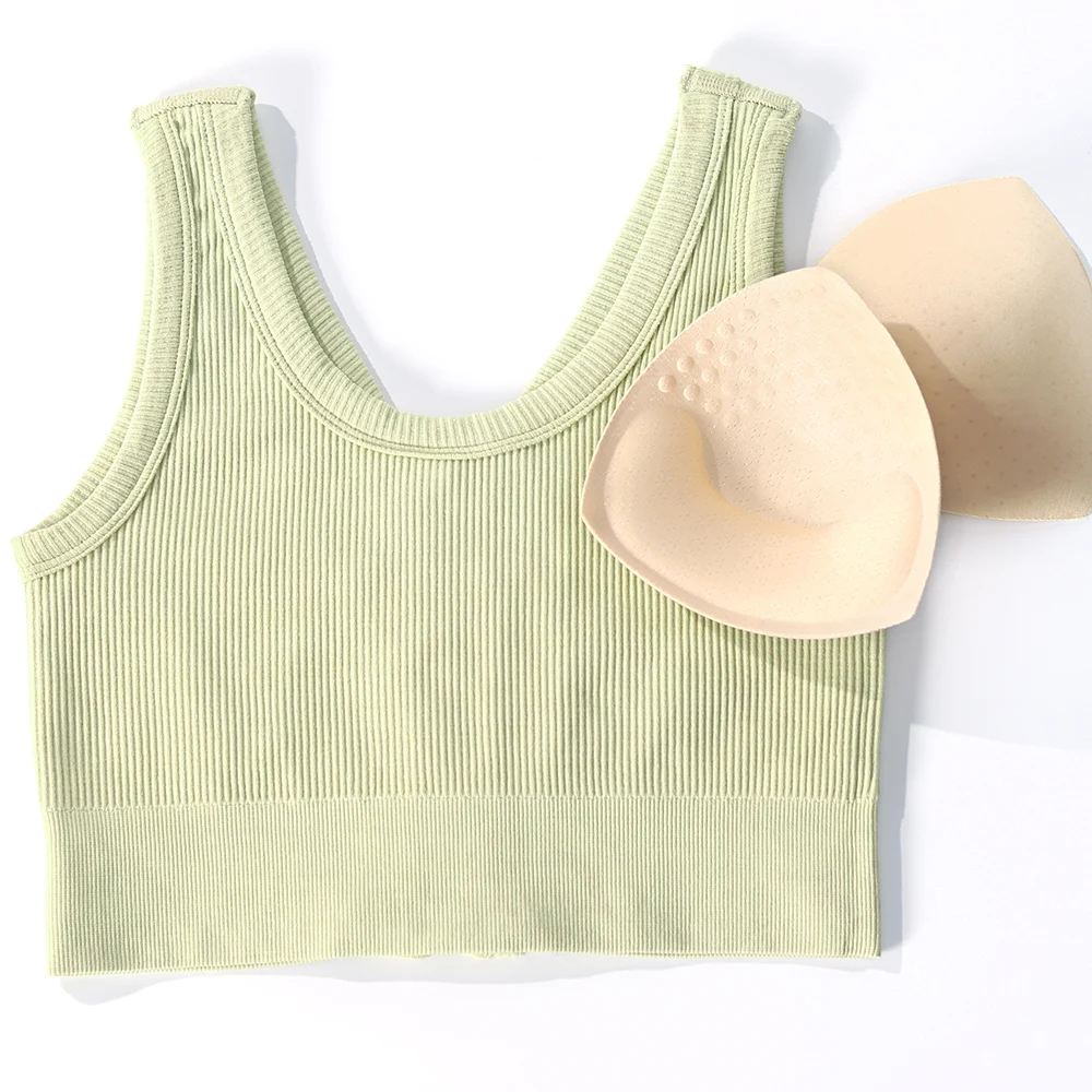 Sexy Active Bra for Women V-neck Push Up Front Zipper Fitness Cropped Top Lingerie for Yoga Running Workout Gym Bralette