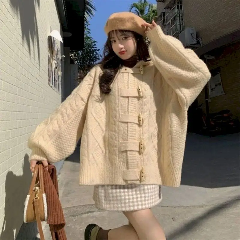 

Japanese Soft Girl Cardigans Long Sleeve Knit Pocket Sweater Women Kawaii Pink Sweet Buttons Jumpers Female Short Outwear Tops