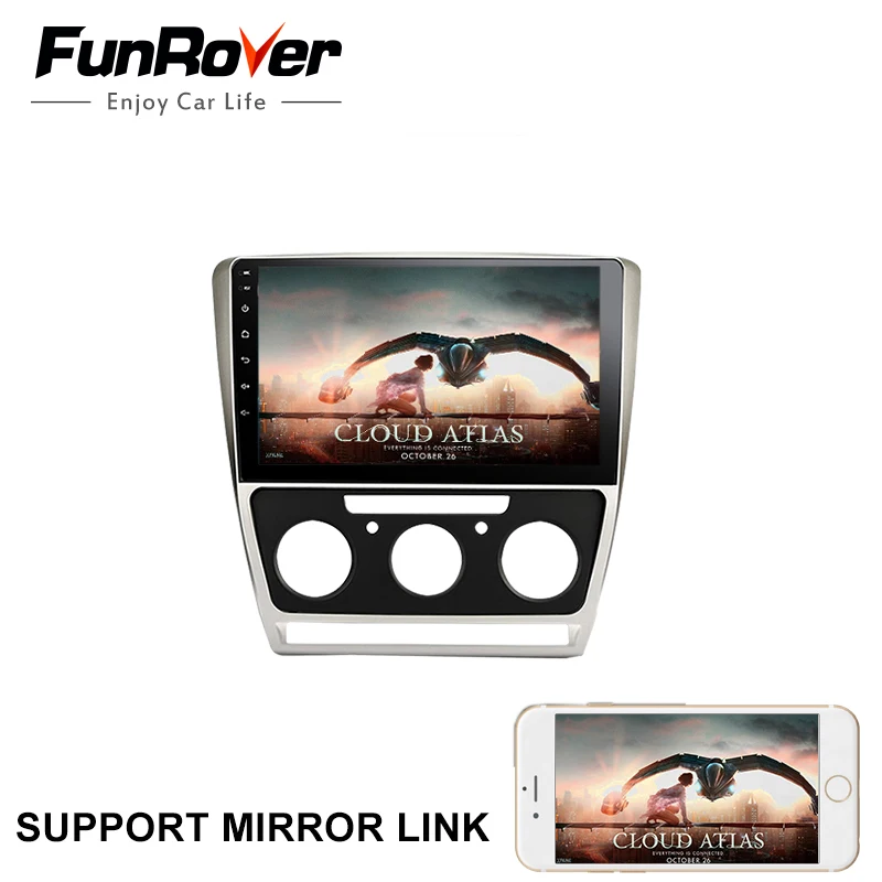 FUNROVER IPS + 2.5D android 9 0 автомобильный Радио Мультимедийный Плеер dvd для Skoda Octavia 2008 2013 gps