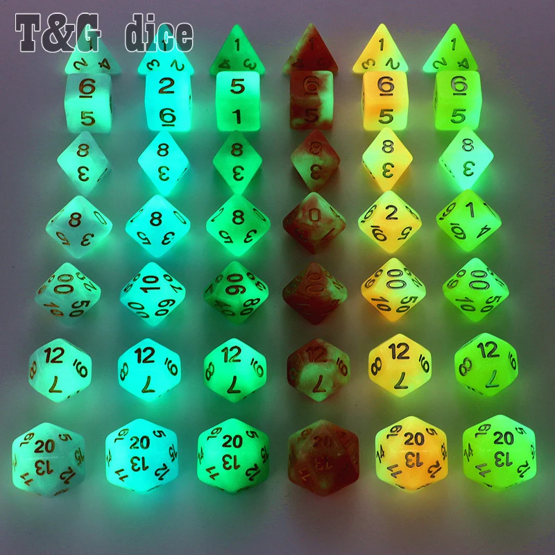 Новое поступление 7 шт./лот высокое качество микс цвет светится в темноте кости