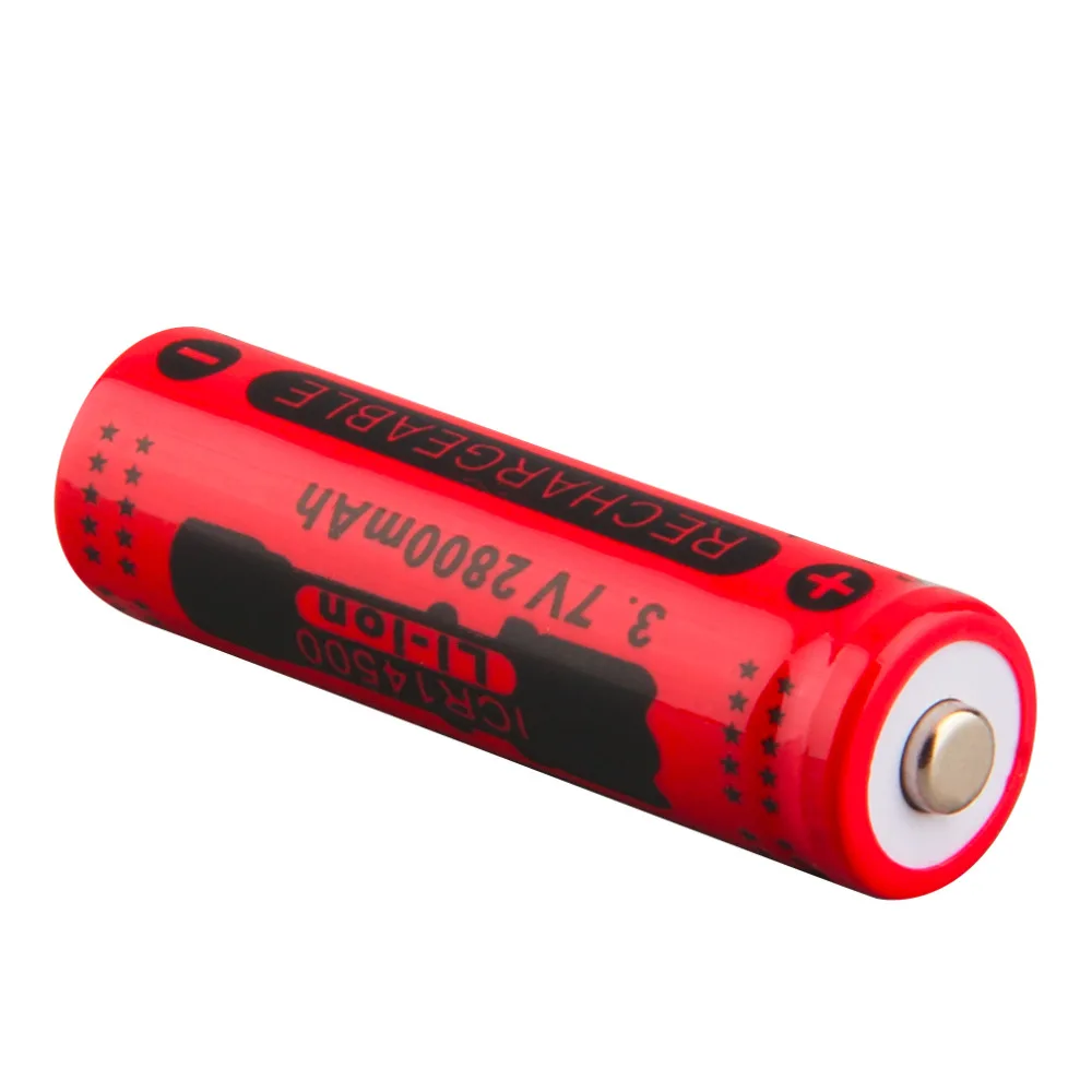 

GTF 14500 battery 3.7V 2800mAh Rechargeable Li-ion Battery for LED Flashlight Battery accumulator battery Drop shipping