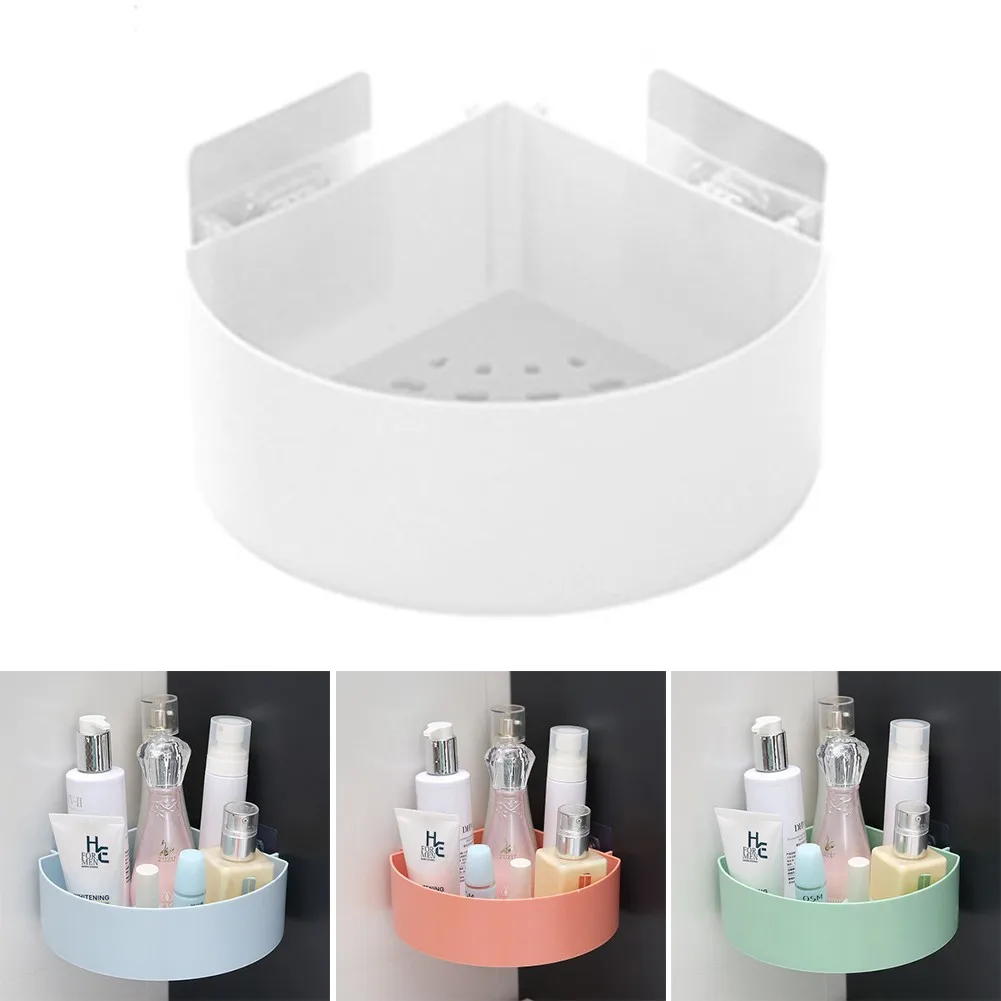 

1PC Organizer Wall Mounted Holder For Shampoo Shower Shelves Draining Soap Tray Storage Basket Racks