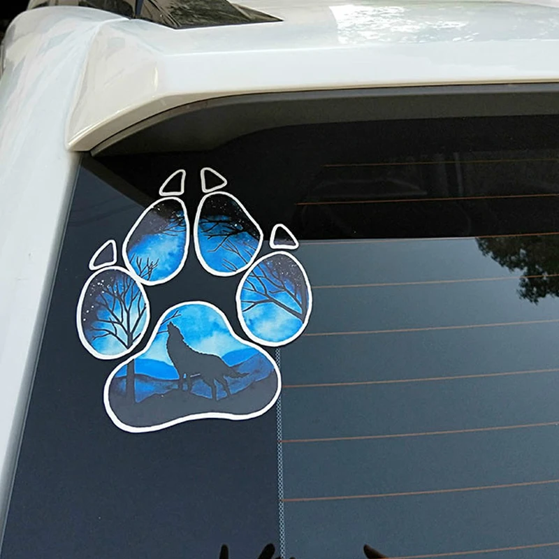 

Car Stickers, Wolf Footprint Puzzle, Waterproof Personality, Suitable for Window Covering Scratch Stickers PVC, 8cmx6cm