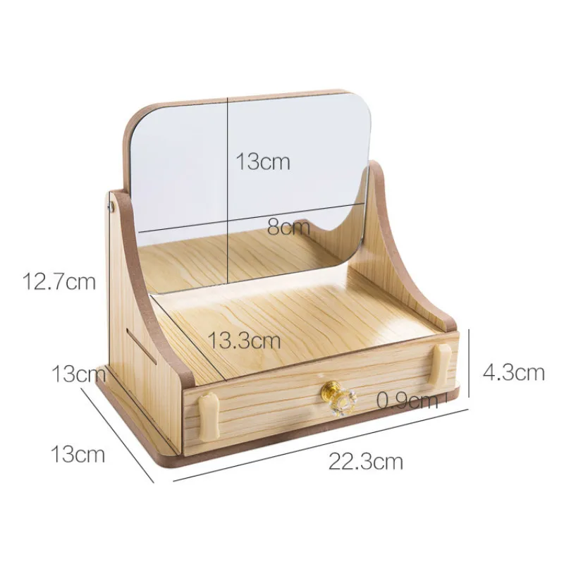 Rotating makeup mirror drawer storage Storage Box Home Drawer Mirror Dresser Container Boxes Makeup Skin Care