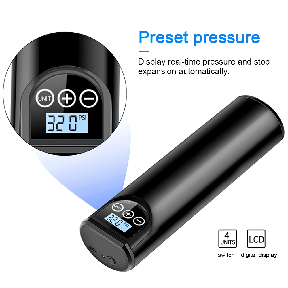 Comprar Bomba De Aire Eléctrica Inteligente Para Neumáticos De Coche, Compresor De Aire Portátil Con Pantalla Digital Para Bicicleta Y Motocicleta