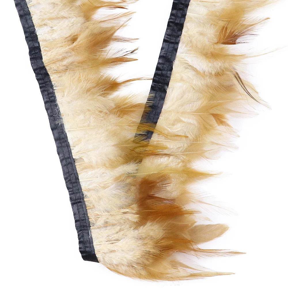 

Wholesale Natural Chicken Feathers Trim Ribbon Wedding Party Dress Decoration Shawl Sewing Accessories Rooster Plumes For Crafts